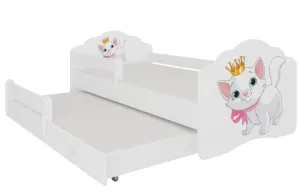 ArtAdrk Dětská postel CASIMO II | s přistýlkou ​​a zábranou Provedení: Kočička