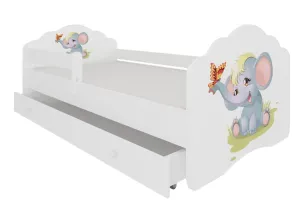 ArtAdrk Dětská postel CASIMO | se zásuvkou a zábranou Provedení: Sloník