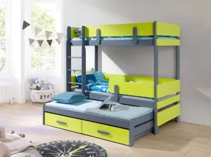 ArtBed Dětská patrová postel s přistýlkou ​​ETTORE III | 80 x 180 cm Provedení: Moření - Akryl