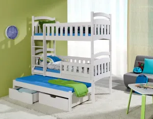 ArtBed Dětská patrová postel s přistýlkou DOMINIK III Provedení: Moření - Akryl