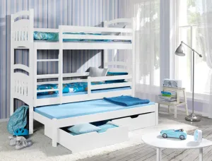 ArtBed Dětská patrová postel s přistýlkou JAKUB III Provedení: Moření - Barva