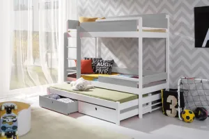 ArtBed Dětská patrová postel s přistýlkou NATU III Provedení: Moření - Akryl