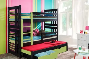 ArtBed Dětská patrová postel s přistýlkou Roland III Provedení: Moření - Barva