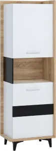 ArtCross Regál 2D BOX-07 Barva: dub sonoma světlá / bílá / černá