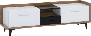 ArtCross TV stolek 2D1S BOX-09 Barva: craft tobaco / bílá / černá