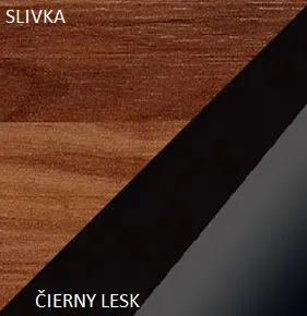 ArtCross Nízký regál MAX 03 Barva: Švestka / černý lesk
