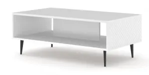 ARTBm Konferenční stolek RAVENNA C 90 | bílá lesklá Provedení: Bílá/bílý lesk/černé nohy