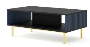 ARTBm Konferenční stolek RAVENNA F 90 | černá matná / modrá