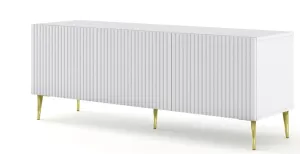 ARTBm TV stolek RAVENNA B 3D 150 | bílá matná Provedení: Bílá matná / zlaté nohy