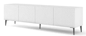 ARTBm TV stolek RAVENNA C 4D 200 | bílá lesklá Provedení: Bílá/bílý lesk/černé nohy