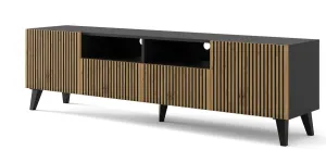 ARTBm TV stolek RAVENNA F 2D2S 200 | černá matná / dub artisan Provedení: Černá matná / dub artisan / černé nohy