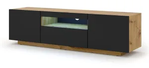 ARTBm TV stolek AURA 150 | dub artisan / černá Variant: s LED osvětlením