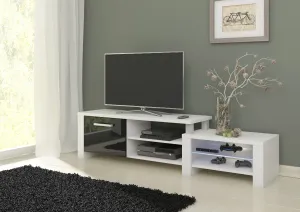 ArtCross TV stolek ORION Barva: Bílá / černý lesk