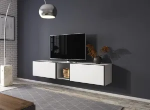 Artcam Sestava do obývacího pokoje ROCO 10 roco: korpus bílý mat / okraj černý mat / dvířka bílý mat