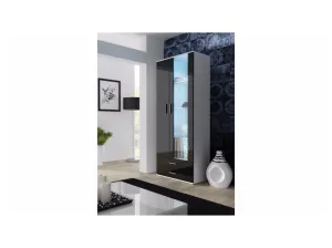 Artcam Stojící vitrína SOHO S6 Barva: bílá/černý lesk