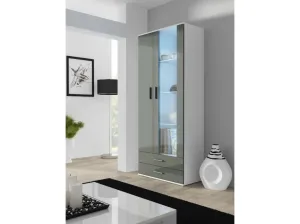 Artcam Stojící vitrína SOHO S6 Barva: Bílá/šedý lesk