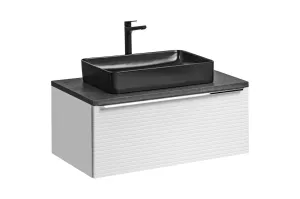 ArtCom Koupelnová skříňka s umyvadlem a deskou LEONARDO White DU90/1 | 90 cm