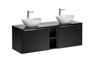 ArtCom Koupelnová skříňka s umyvadlem a deskou SANTA FE Black DU140/2 | 140 cm #5838784