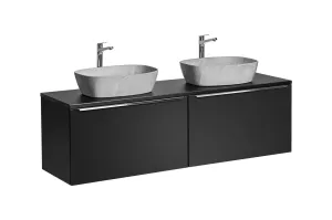 ArtCom Koupelnová skříňka s umyvadlem a deskou SANTA FE Black DU160/1 | 160 cm #5838785