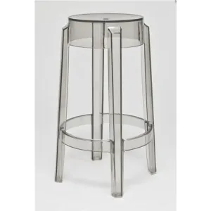 ArtD Barová židle DUCH | šedá transparentní 75 cm