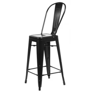 ArtD Barová židle PARIS Back inspirovaná Tolix | černá