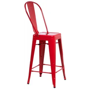 ArtD Barová židle PARIS Back inspirovaná Tolix | červená