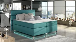 Artelta Manželská postel AMADEO Boxspring s LED osvětlením | 140 x 200 cm Barva: BAO 19 - Orinoco 85 (modrá)