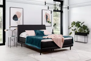 Artelta Manželská postel ASTERIA | 140 x 200 cm Barva: Černá / Soft 11