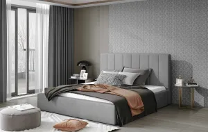 Artelta Manželská postel AUDREY s úložným prostorem | 140 x 200 cm Barva: Šedá / Monolith 84