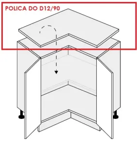 ArtExt Kuchyňská skříňka spodní, D12 / 90 Pescara Provedení: Police do D12/90