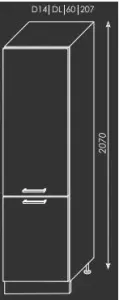 ArtExt Kuchyňská linka Brerra - mat Kuchyně: Spodní skříňka D14/DL/60/207/(ŠxVxH) 60 x 207 x 56,5 cm
