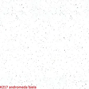 ArtExt Rohová pracovní deska - 38 mm 38 mm: Andromeda biela K217 GG  lesk