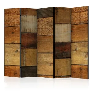 Paraván Wooden Textures Dekorhome 225x172 cm (5-dílný)