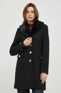 Vlněný kabát Artigli černá barva, přechodný
