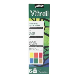 Barvy na sklo Pebeo Vitrail/sada 6 x 20 ml (vitrážní barva)