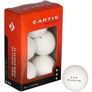 Artis 3 hvězdy míčky na stolní tenis bílá 6 ks