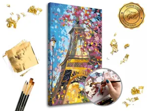 Malování podle čísel PREMIUM GOLD – Eiffel Tower (Sada na malování podle)