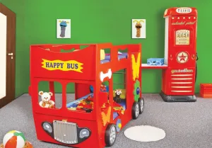 Artplast Dětská patrová postel HAPPY BUS | červený