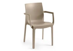 Jídelní židle EMMA ARMCHAIR Rojaplast Šedohnědá taupe #4031382