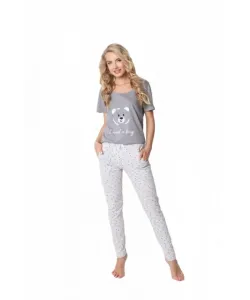 Aruelle Huggy Bear Long Grey Dámské pyžamo, XL, šedá