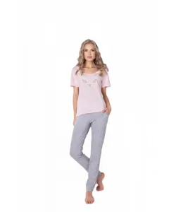 Aruelle Wild Look Long Dámské pyžamo, XL, růžově-šedá