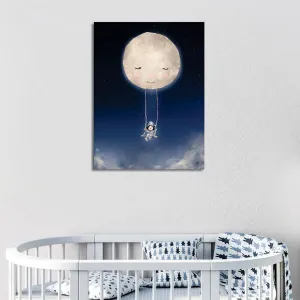 Asir Nástěnný obraz Dívka houpající se na Měsíci