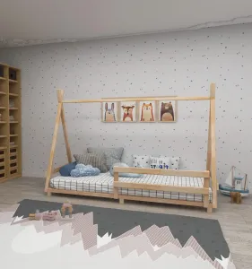 Hanah Home Dětská postel Pandia 200x90 cm hnědá