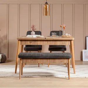 ASIR Jídelní set stůl, židle, lavice VINA borovice atlantic, antracit