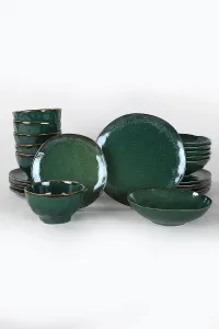 ASIR Porcelánová jídelní souprava 24 ks ZUMR tmavě zelená