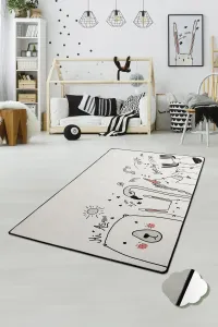 Conceptum Hypnose Dětský koberec Be Happy 140x190 cm bílý/černý