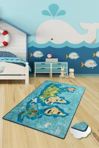 Conceptum Hypnose Dětský koberec Mapa 140x190 cm modrý