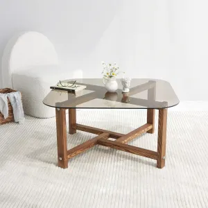 Hanah Home Konferenční stolek Zen 80 cm hnědý