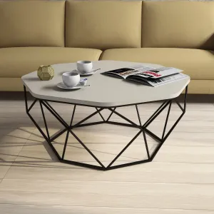 Hanah Home Konferenční stolek Diamond 90 cm krémový