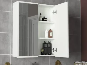 Kalune Design Závěsná koupelnová skříňka se zrcadlem Kayla bílá